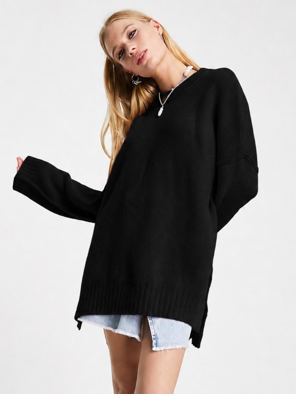 NWT Free People Women’s Peaches Tunic In Black Size XS